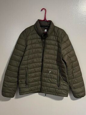 Men's Quilted Olive Packable Puffer Jacket men’s large